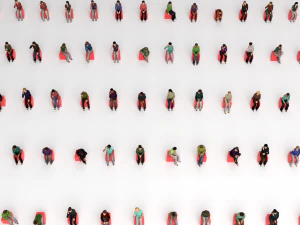 Low Poly Rigged and Animated Sitting Females Pack - 200 Pieces 3D Model