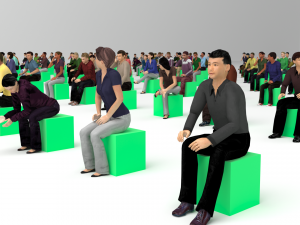 Low Poly Rigged and Animated Sitting People Pack - 200 Pieces 3D 模型