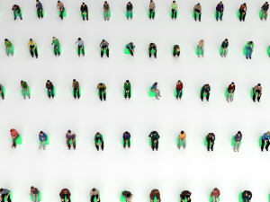 Low Poly Rigged and Animated Sitting People Pack - 200 Pieces 3D 模型