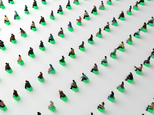 Low Poly Rigged and Animated Sitting People Pack - 200 Pieces 3D 模型