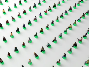 Low Poly Rigged and Animated Sitting People Pack - 200 Pieces 3D Model