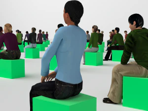 Low Poly Rigged and Animated Sitting People Pack - 200 Pieces 3D Model