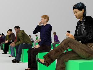 Low Poly Rigged and Animated Sitting People Pack - 200 Pieces 3D 模型