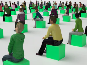 Low Poly Rigged and Animated Sitting People Pack - 200 Pieces 3D Model
