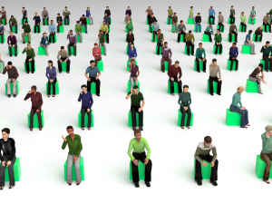 Low Poly Rigged and Animated Sitting People Pack - 200 Pieces 3D 模型