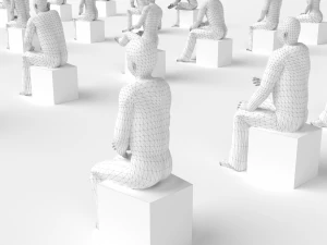 Low Poly Rigged and Animated Sitting People Pack - 200 Pieces 3D Model