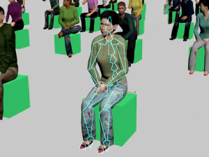Low Poly Rigged and Animated Sitting People Pack - 200 Pieces 3D Model