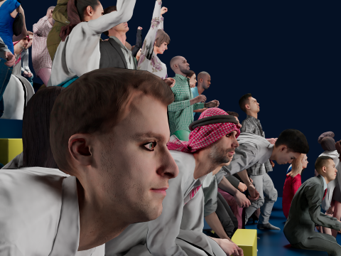 Low Poly People Pack - 95 Pieces Cheering Animated People Pack Modelo 3D