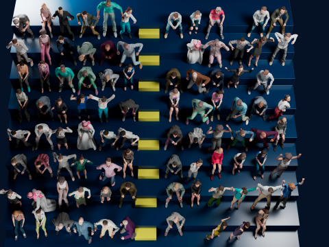 Low Poly People Pack - 95 Pieces Cheering Animated People Pack Modelo 3D