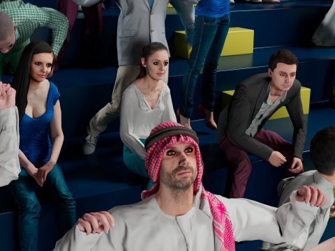 Low Poly People Pack - 95 Pieces Cheering Animated People Pack Modelo 3D