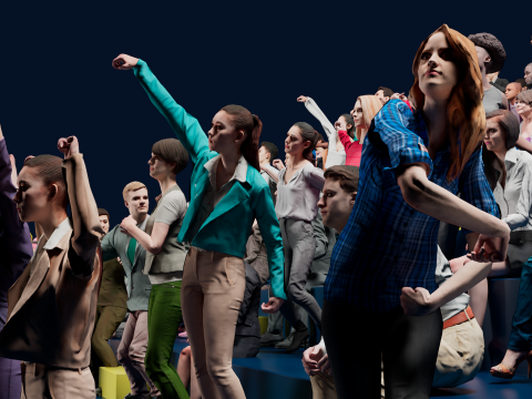 Low Poly People Pack - 95 Pieces Cheering Animated People Pack Modelo 3D