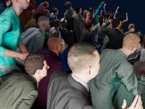 Low Poly People Pack - 95 Pieces Cheering Animated People Pack Modelo 3D