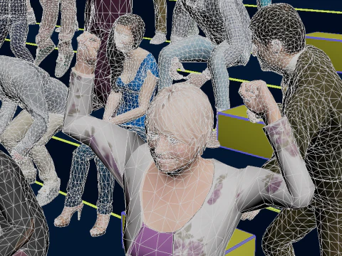 Low Poly People Pack - 95 Pieces Cheering Animated People Pack 3D Model