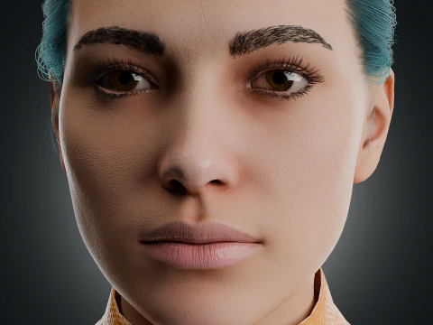 Realistic Sci-Fi Fully Rigged Girl 3D Model