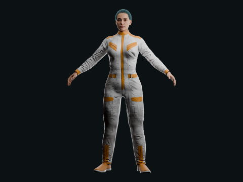 Realistic Sci-Fi Fully Rigged Girl Model 3D