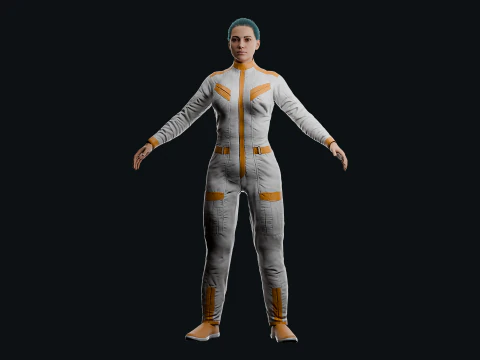 Realistic Sci-Fi Fully Rigged Girl 3D Model