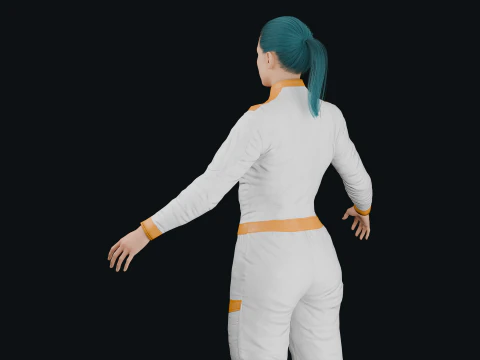 Realistic Sci-Fi Fully Rigged Girl 3D Model