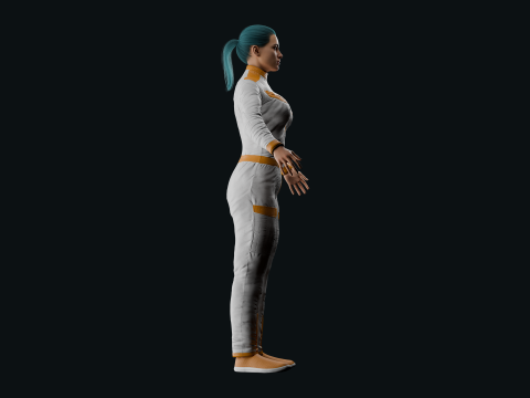 Realistic Sci-Fi Fully Rigged Girl Model 3D