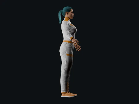Realistic Sci-Fi Fully Rigged Girl 3D Model