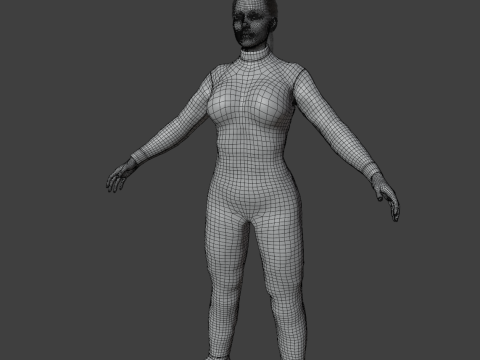 Realistic Sci-Fi Fully Rigged Girl Model 3D