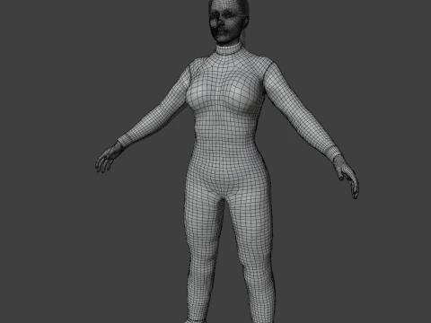 Realistic Sci-Fi Fully Rigged Girl 3D Model