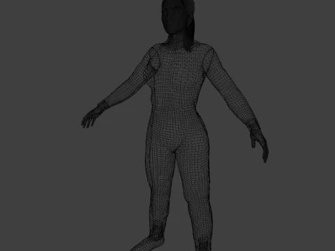 Realistic Sci-Fi Fully Rigged Girl 3D Model
