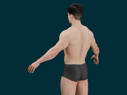 Realistic Muscular Guy Fully Rigged Low-poly 3D Model