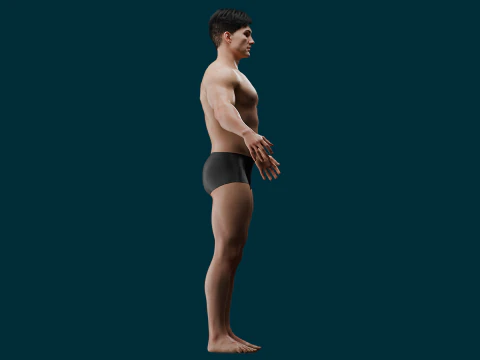 Realistic Muscular Guy Fully Rigged Low-poly 3D Model