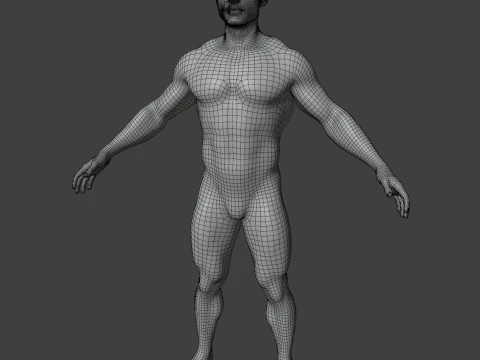 Realistic Muscular Guy Fully Rigged Low-poly 3D Model