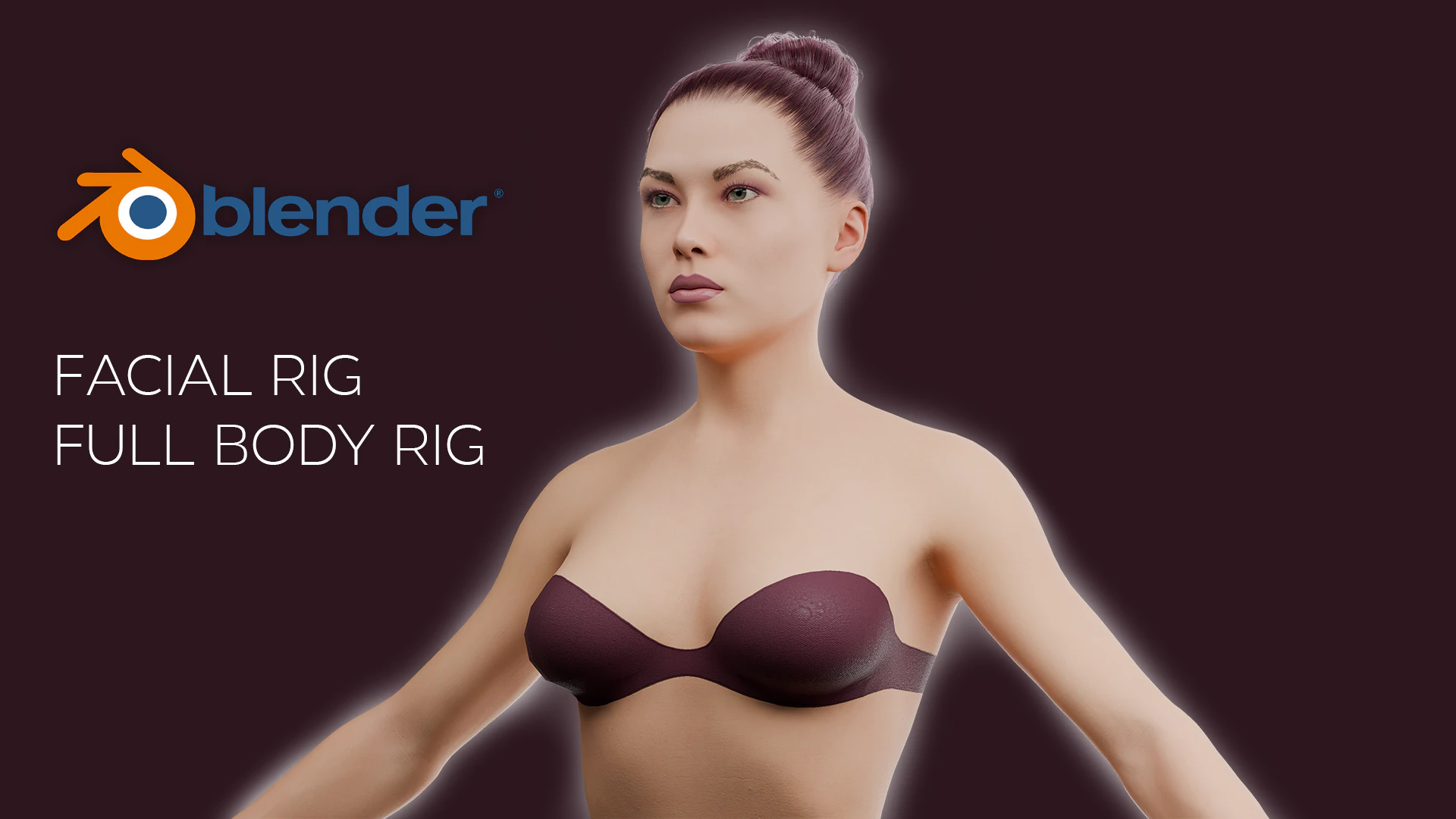 Realistic Bikini Girl Fully Rigged 3D Model .c4d .max .obj .3ds .fbx .stl .blend 