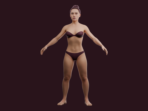 Realistic Bikini Girl Fully Rigged 3D 模型
