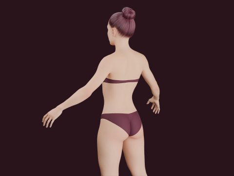 Realistic Bikini Girl Fully Rigged 3D 模型