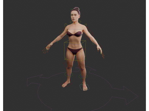 Realistic Bikini Girl Fully Rigged 3D 模型