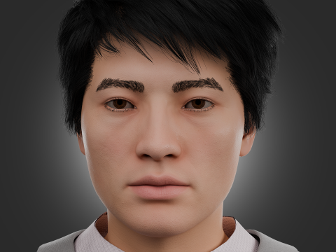Realistic Asian Business Man Fully Rigged 3D Модель