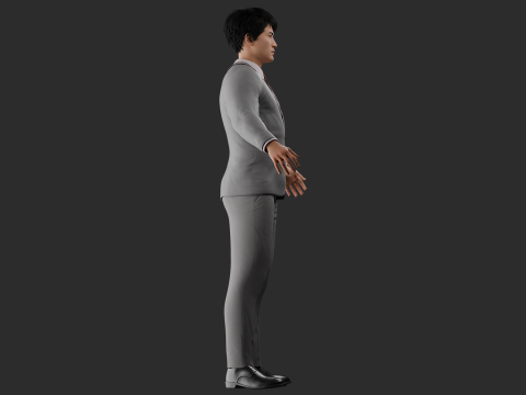 Realistic Asian Business Man Fully Rigged 3D Модель