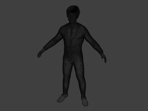 Realistic Asian Business Man Fully Rigged 3D Модель
