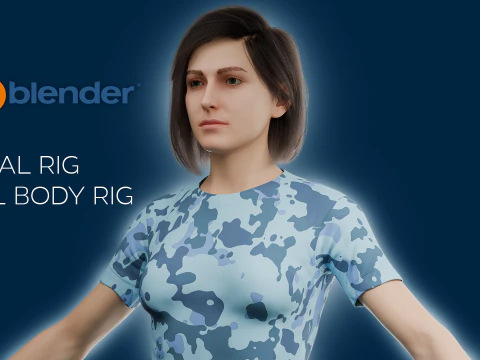 Ger&ccedil;ek&ccedil;i G&uuml;ndelik Kız Tam Donanımlı 3D Model