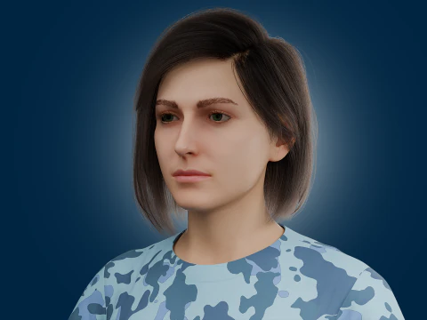 Realistic Casual Girl Fully Rigged 3D Model