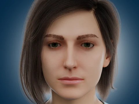 Realistic Casual Girl Fully Rigged 3D Model