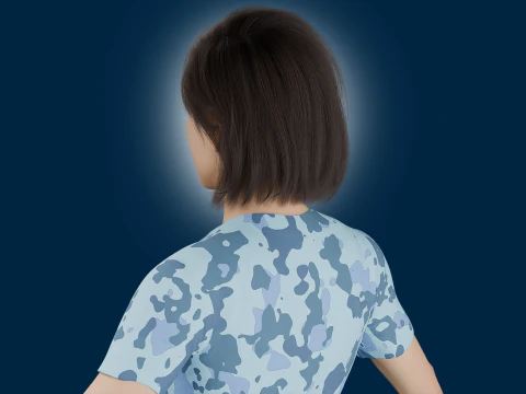 Realistic Casual Girl Fully Rigged 3D Model