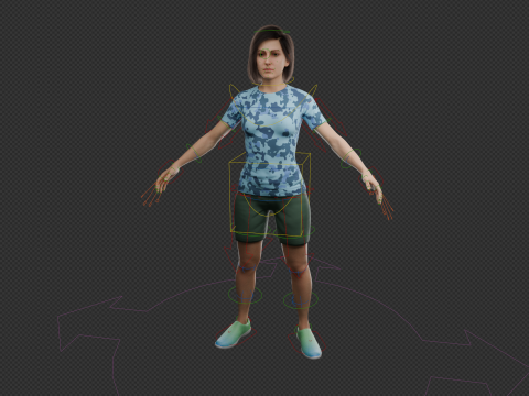 Realistic Casual Girl Fully Rigged 3D 모델
