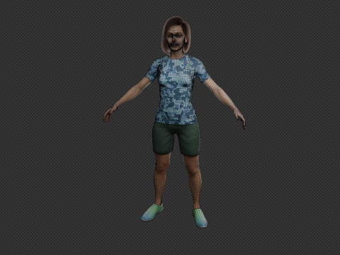 Realistic Casual Girl Fully Rigged 3D 모델