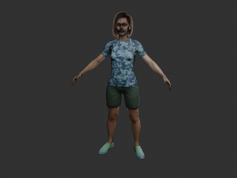 Realistic Casual Girl Fully Rigged 3D Model