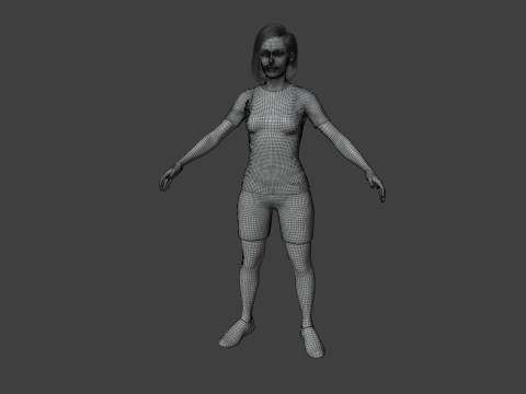 Realistic Casual Girl Fully Rigged 3D 모델