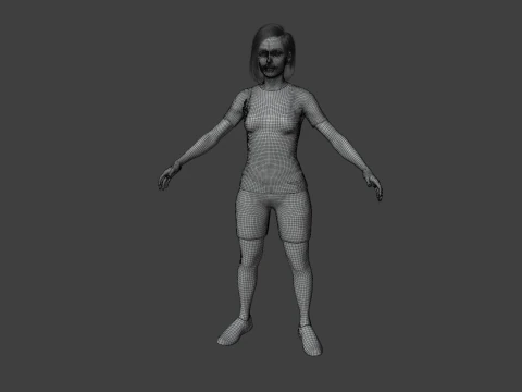 Realistic Casual Girl Fully Rigged 3D Model