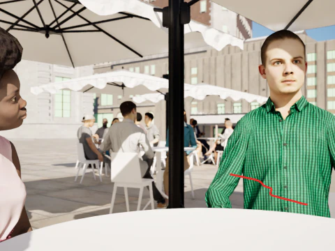 Low Poly Animated People Pack - 95 Pieces Cafe Animated People Pack 3D Model