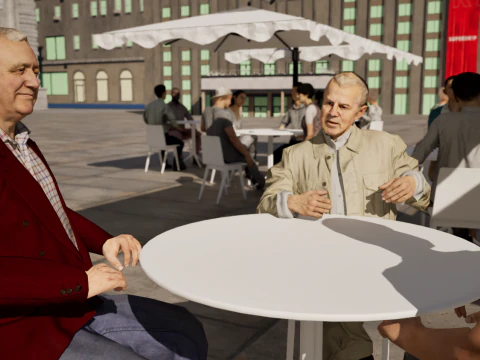 Low Poly Animated People Pack - 95 Pieces Cafe Animated People Pack 3D Model