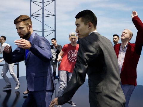 Low Poly Animated People Pack - Dancing Males Pack 3D Model