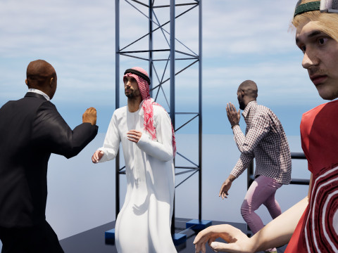 Pack de personnes animées Low Poly - Pack d'hommes dansants Modèle 3D