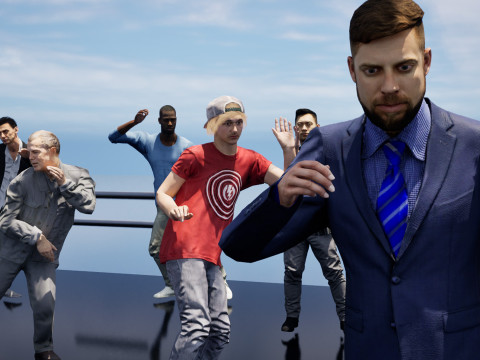 Pack de personnes animées Low Poly - Pack d'hommes dansants Modèle 3D